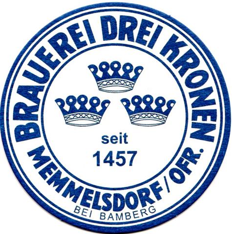 memmelsdorf ba-by drei kronen rund 1-3a (205-seit 1457-u bei bamberg-blau)